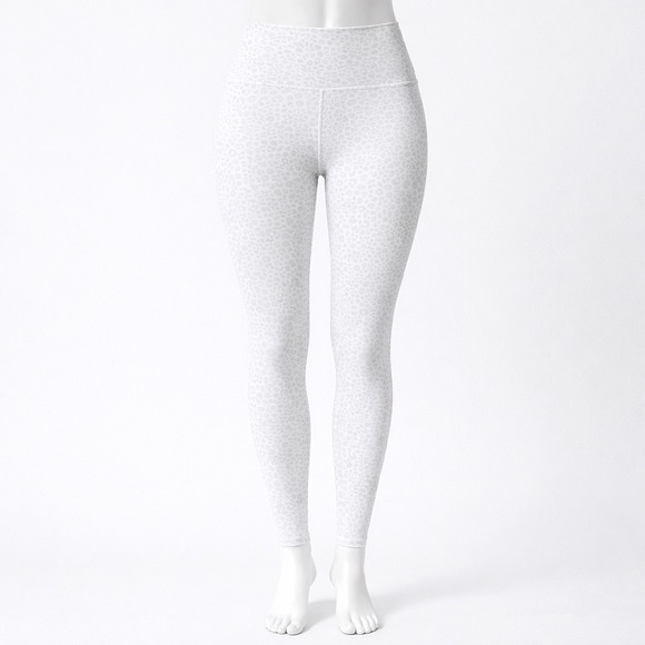Alo Yoga High Waist Vapor Leggings Women's Small White Leopard Print - Picture 1 of 10